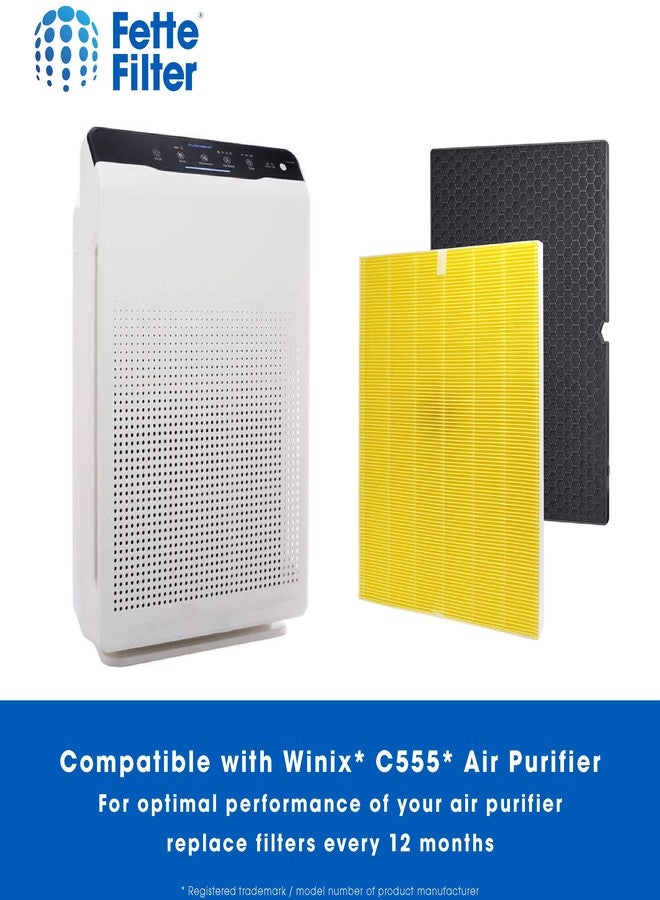 Fette Filter Winix C555 Compatible Premium H13 True HEPA Filter - Includes 1 HEPA Filter + 1 Washable Activated Carbon Filter - Image 5