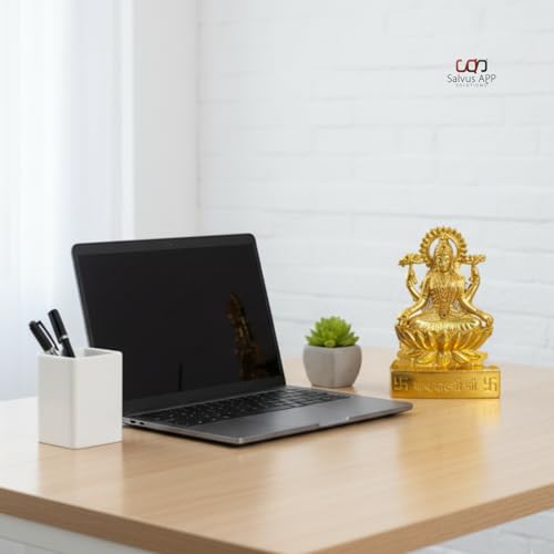 Salvus APP SOLUTIONS Traditional Metal Handmade Maa Laxmi Murti/Statue for Home-Office Decor & Car Dashboard (4x4 inch) - Image 5