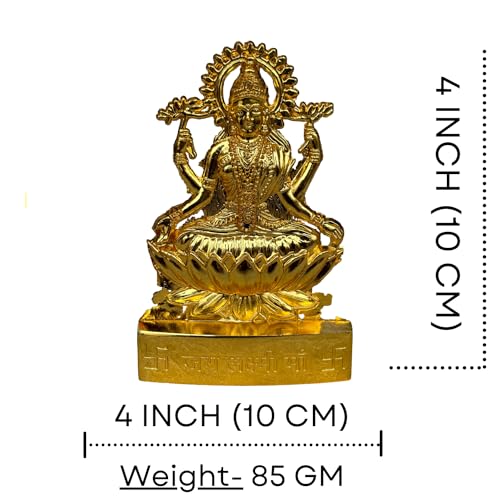 Salvus APP SOLUTIONS Traditional Metal Handmade Maa Laxmi Murti/Statue for Home-Office Decor & Car Dashboard (4x4 inch) - Image 2