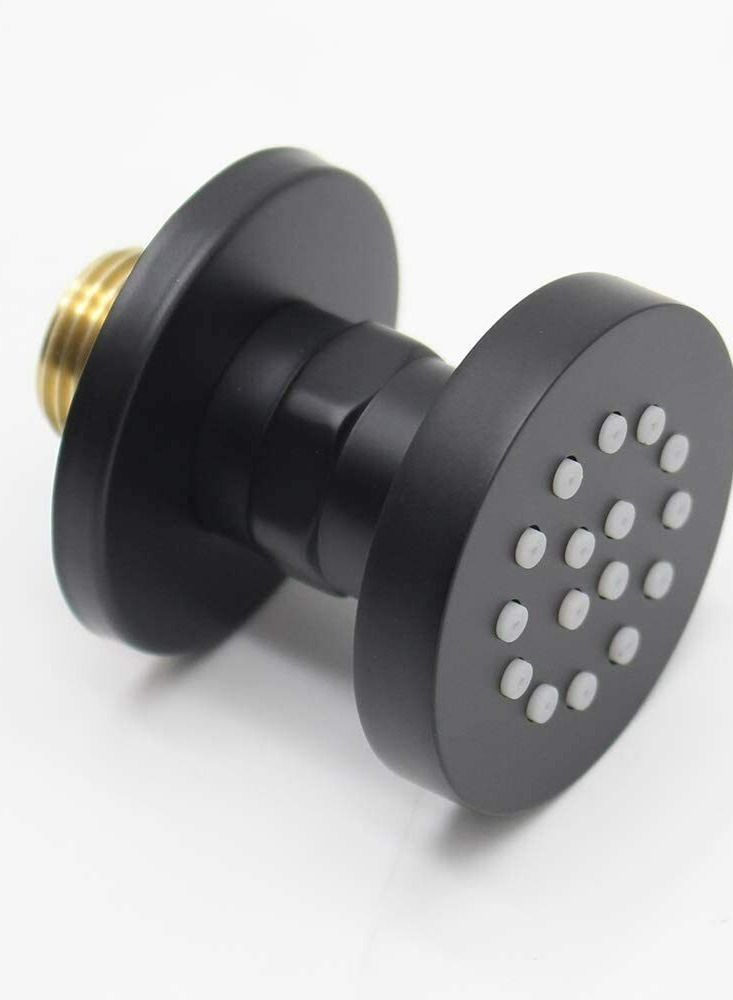 OR OR  ARJ008 Brass Body Shower Rainfall Shower Body Jets 2 Inch- BLACK - Image 1