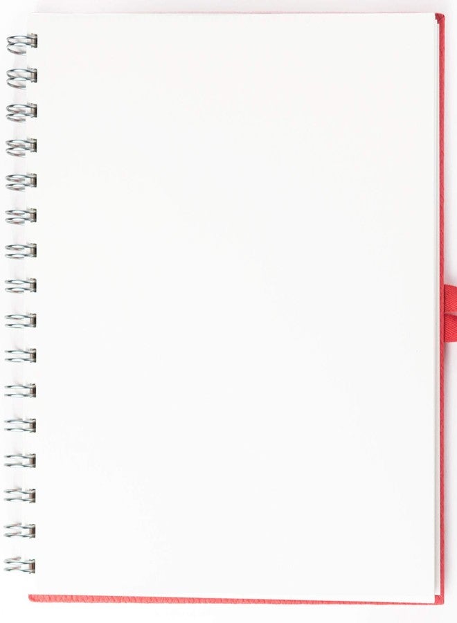 Comma Abaca- Wire-O Bound Sketchbook with Ribbon Closure - A4 Size (Medium)- 50 Sheets - 160gsm Anti-Ageing, Acid Free, Archival Fine Grain Paper - Micro-Perforations for Easy Tear Off - (Red) - Image 2