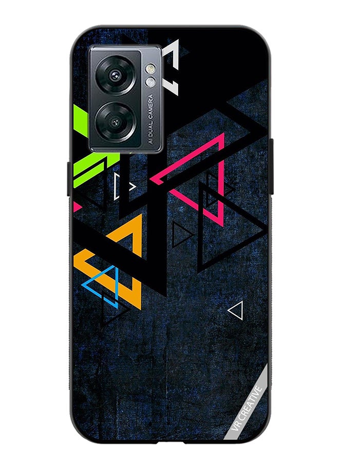 VR CREATIVE Protective Case Cover For Oppo A57 5G Multiple Triangle Design Multicolour  - Image 1