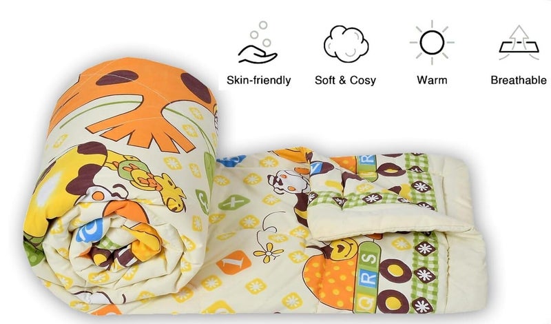 Filymore Giraffe Comforter for Kids Boys - Cute Cartoon Print Single Bed Blanket, Microfiber Dohar for Boys & Girls | Soft Kids Winter & Summer Quilt |60x90 Inches (Yellow) - Image 5