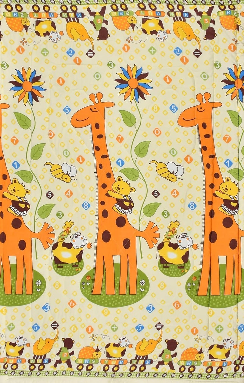 Filymore Giraffe Comforter for Kids Boys - Cute Cartoon Print Single Bed Blanket, Microfiber Dohar for Boys & Girls | Soft Kids Winter & Summer Quilt |60x90 Inches (Yellow) - Image 4