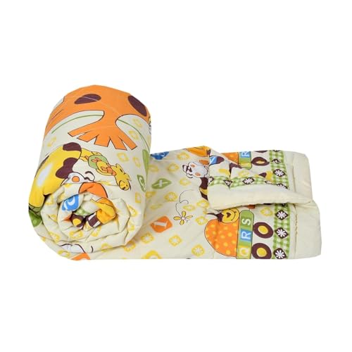 Filymore Giraffe Comforter for Kids Boys - Cute Cartoon Print Single Bed Blanket, Microfiber Dohar for Boys & Girls | Soft Kids Winter & Summer Quilt |60x90 Inches (Yellow) - Image 1