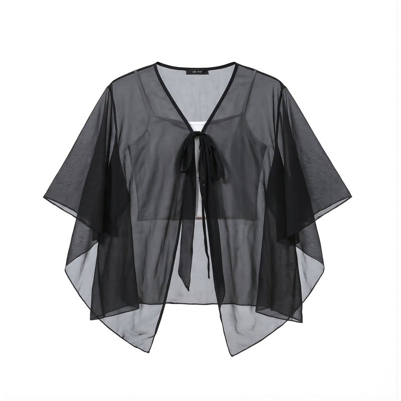 Breathable Anti Sweat Sheer Dance Top Anti Wrinkle No Slip Black M - Image 1