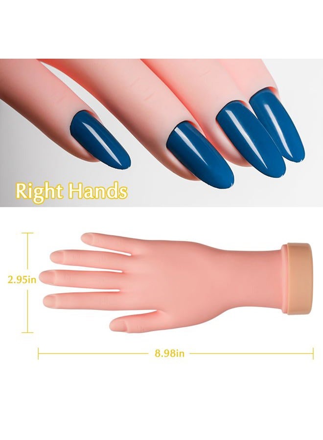 krofaue Nail Practice Hand - Practice Nail Tips Art Trainer Training Hand Tool Flexible Bendable Movable Fake Mannequin Right Hand Manicure Tool 1PCS - Image 4