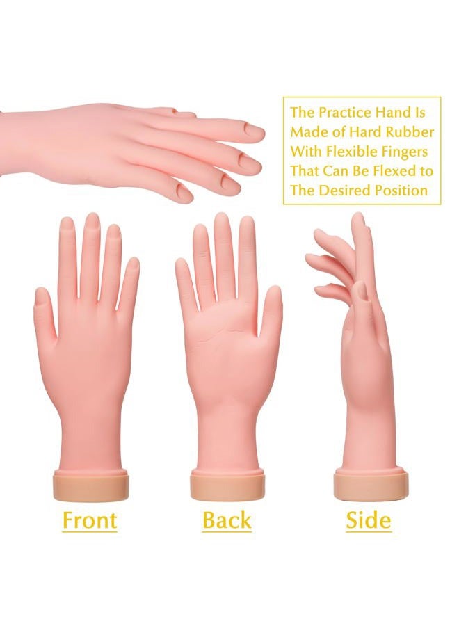 krofaue Nail Practice Hand - Practice Nail Tips Art Trainer Training Hand Tool Flexible Bendable Movable Fake Mannequin Right Hand Manicure Tool 1PCS - Image 3