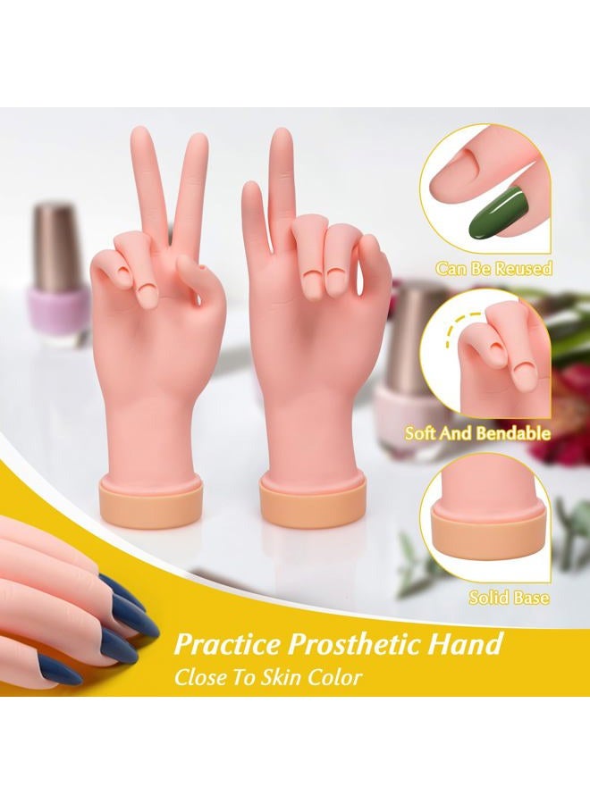 krofaue Nail Practice Hand - Practice Nail Tips Art Trainer Training Hand Tool Flexible Bendable Movable Fake Mannequin Right Hand Manicure Tool 1PCS - Image 2