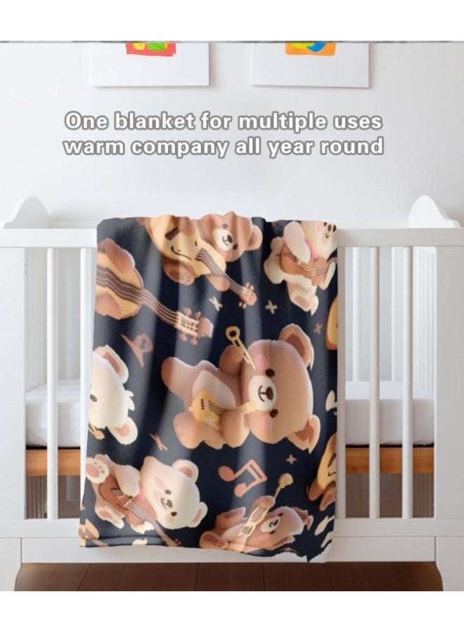 عام بطانية رقيقة من الفانيلا الكرتونية للأطفال والرضع (دافئة ومريحة، ومناسبة للنوم والألعاب) 70 سم * 100 سم