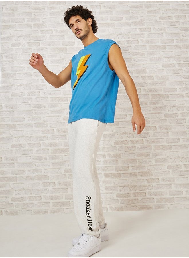 Styli - Relaxed Fit Jogger with Bottom Hem Print - Image 1