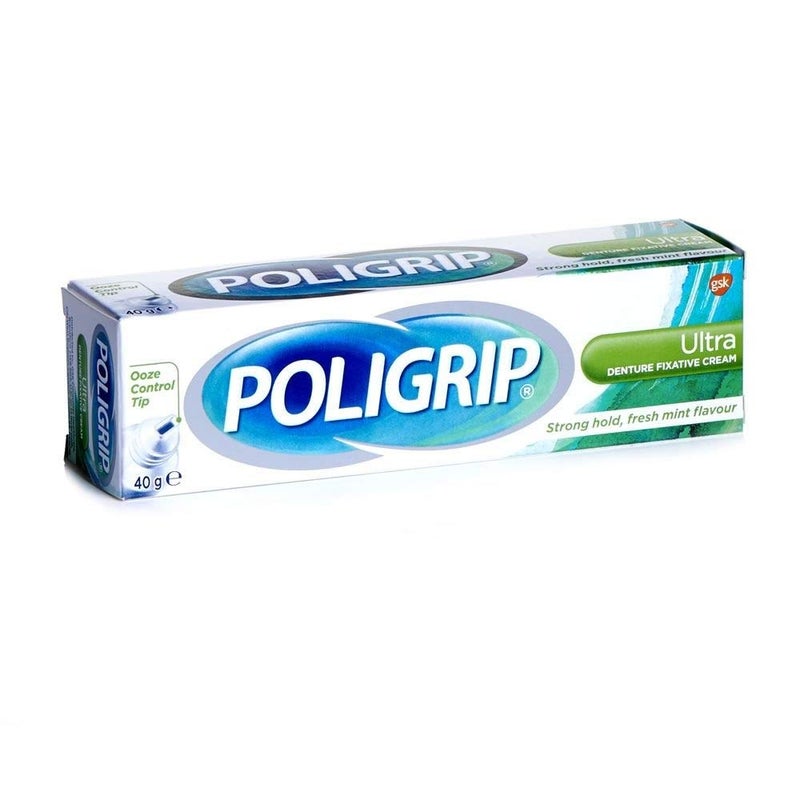 Poligrip Ultra Denture Fixative Cream 40g Pack of 4