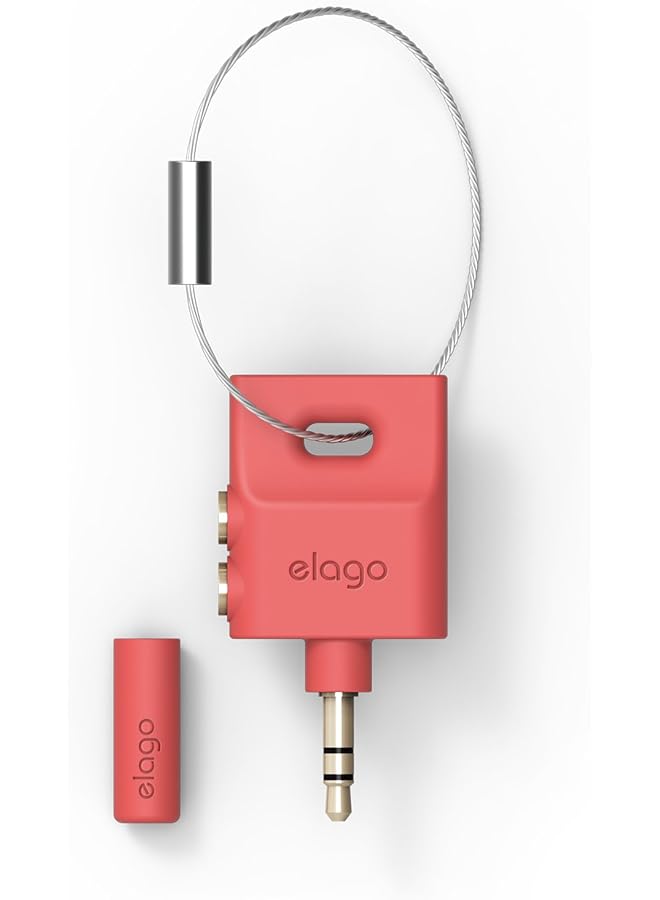 Elago Keyring Headphone Splitter Italian Rose - Image 1