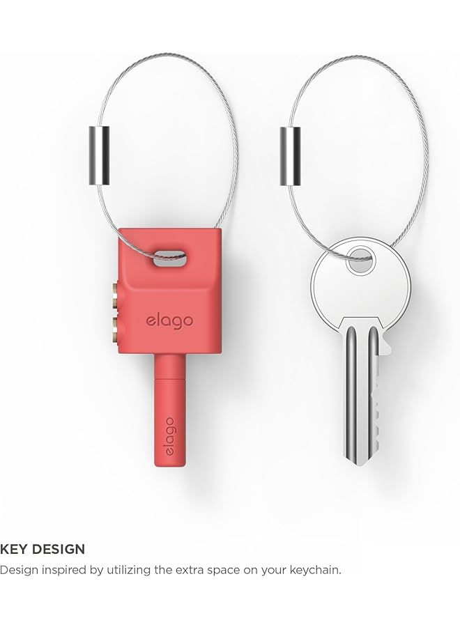 Elago Keyring Headphone Splitter Italian Rose - Image 2