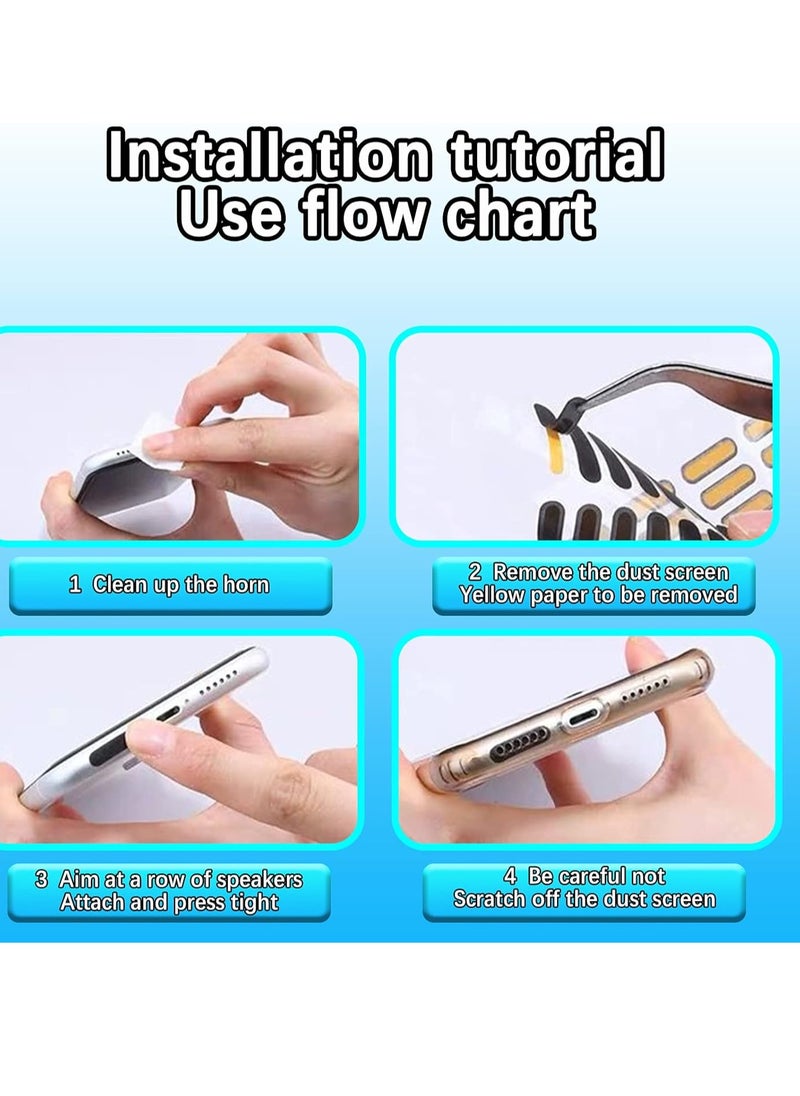 Generic Mobile Phone Speaker Dustproof Mesh Stickers with Adhesive Protection, Anti-Dust Net Accessories, Includes Cleaning Brush and Tweezers  - Image 4