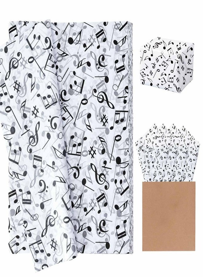 MUNILAIL 100 Sheets Music Notes Tissue Paper 14 x 20 Inches Musical Themed Tissue Paper for Gift Bags Bulk Wrapping Papers for Birthday Gift Packing Crafts - Image 1