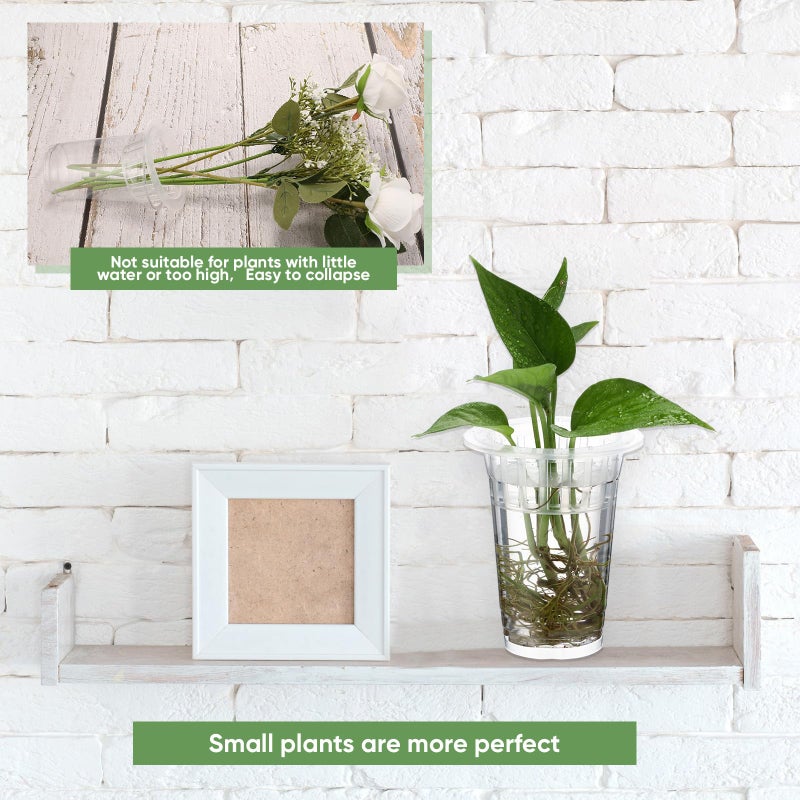 Baderke 35 Pack Plastic Plant Propagation Station Desktop Terrariums Plant Tabletop Vase with Hydroponic Baskets for Indoor Home Office Desktop Decor (4.57'') - Image 2