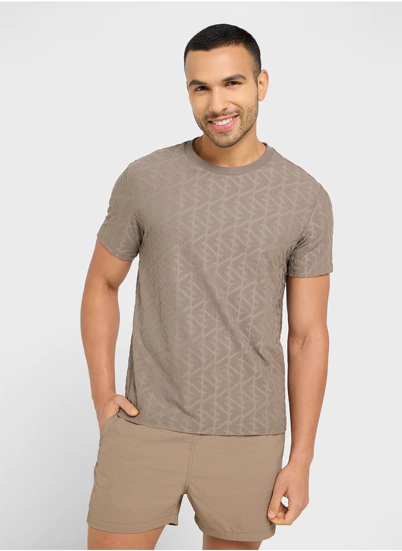 EMPORIO ARMANI Beachwear Logo Crew Neck T-Shirt