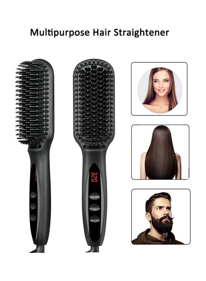 NIBEMINENT Hair Straightener Ceramic Straightening Beard Comb Black 30.7 x 11.8 5.5cm - Image 1