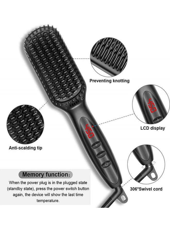 NIBEMINENT Hair Straightener Ceramic Straightening Beard Comb Black 30.7 x 11.8 5.5cm - Image 5