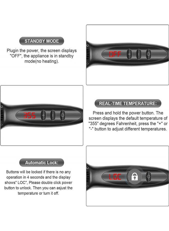 NIBEMINENT Hair Straightener Ceramic Straightening Beard Comb Black 30.7 x 11.8 5.5cm - Image 4