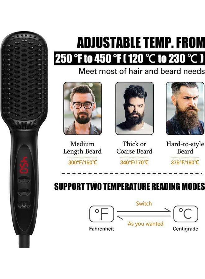NIBEMINENT Hair Straightener Ceramic Straightening Beard Comb Black 30.7 x 11.8 5.5cm - Image 3