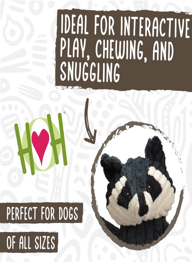 HuggleHounds هاغل هاوندز فلاتيز - ألعاب قطيفة للكلاب لإبقائها مشغولة، لعبة تصدر صوت طقطقة للكلاب المتوسطة والكبيرة، لعبة حيوان محشو متينة - ريجي راكون هاغل فلاتيز، كبير - Image 3