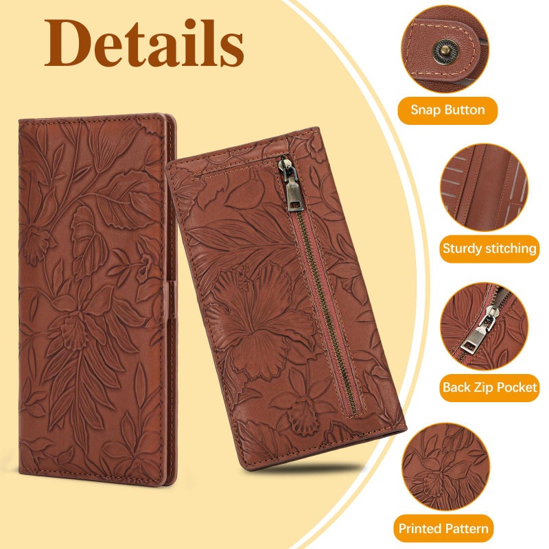 FALAN MULE Ultra Slim Thin Wallet for Women Bifold Leather RFID Blocking Designer Credit Card Holder - Image 4
