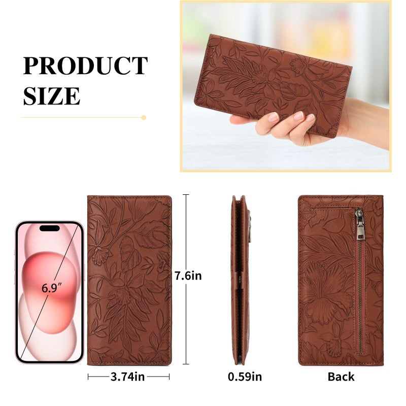 FALAN MULE Ultra Slim Thin Wallet for Women Bifold Leather RFID Blocking Designer Credit Card Holder - Image 5