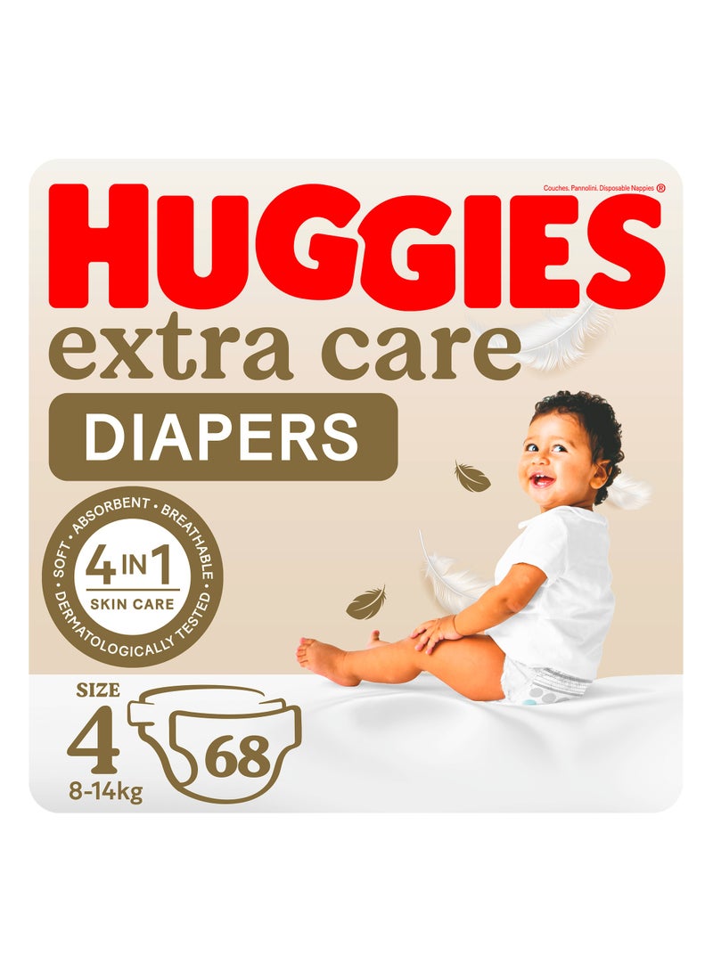 HUGGIES حفاظات هاجيز إكسترا كير حجم 4 8 -14 كجم عبوة كبيرة - Image 1