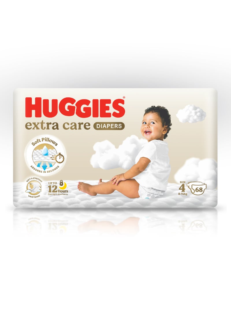 HUGGIES حفاظات هاجيز إكسترا كير حجم 4 8 -14 كجم عبوة كبيرة - Image 2