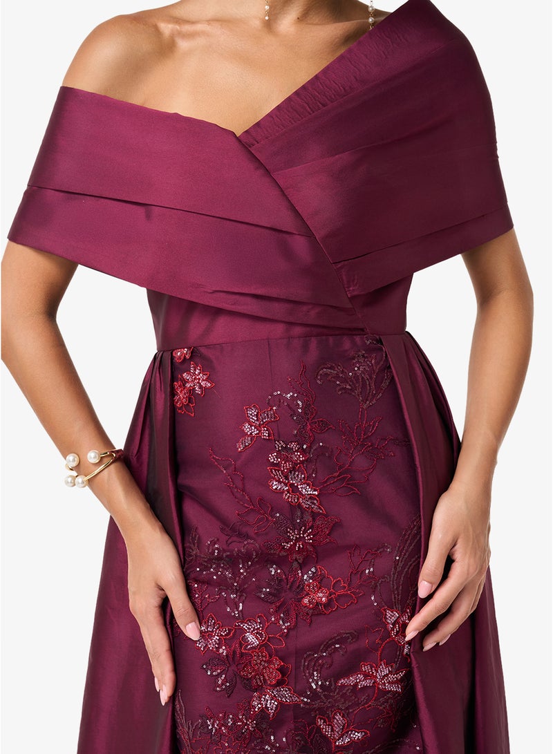 Threadz by Ajooni Shimmer One Shoulder Maxi Dress - Image 3