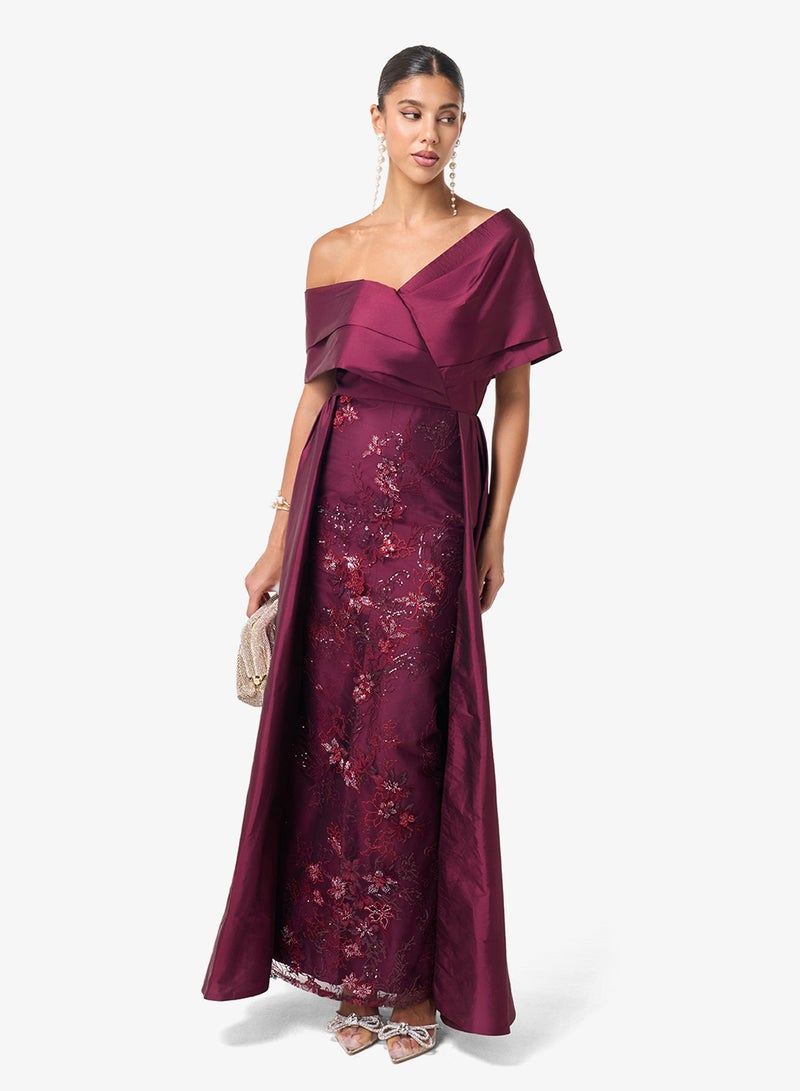 Threadz by Ajooni Shimmer One Shoulder Maxi Dress - Image 1