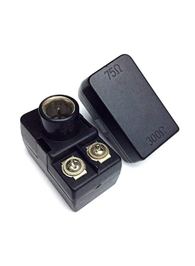 CESS F-Type Balun 300-75 ohm TV Connector Antenna Matching Transformer - F 300/75 ohm Plug (2 Pack) - Image 2