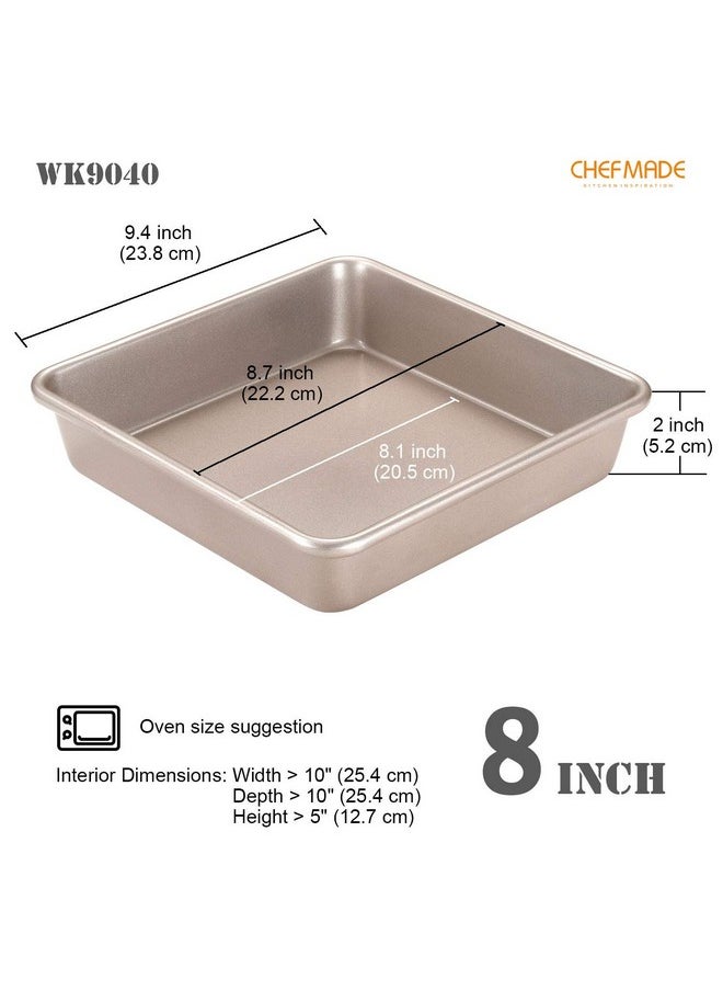 chefmade - 9Inch Square Cake Pan Nonstick Deep Dish Bakeware For Oven Baking (Champagne Gold) - Image 1