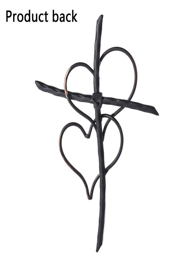 Imerance Wall Cross - Heart Metal Crosses Religious Wall Art for Wall - Wall Hanging Cross Wall Decor for Living Room Bedroom Wedding Decor(Entwined Hearts) - Image 4