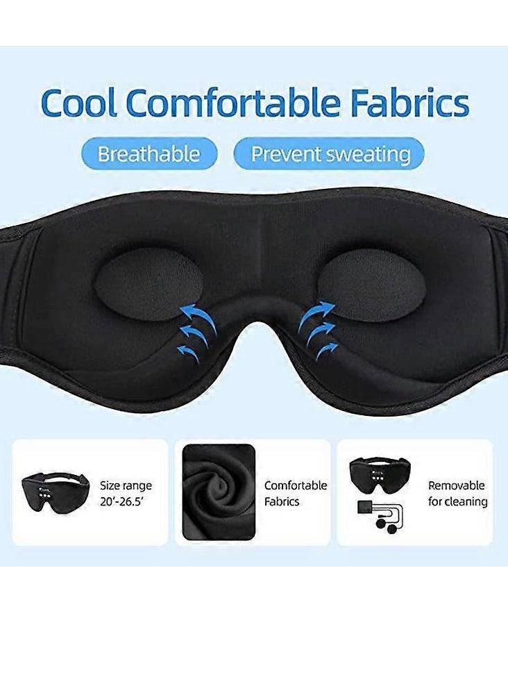 General New 3D stereo eye mask 5.0 wireless bluetooth music eye mask light shading sleep call binaural stereo surround  - Image 4