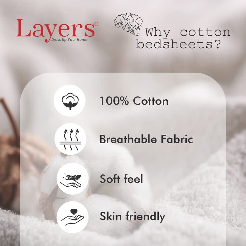 Layers أغطية سرير كينغ بحجم كبير من القطن، تشمل 2 غطاء وسادة، خفيف الوزن، قابل للتنفس، صديق للبشرة، ماص للرطوبة، راحة طوال العام (أصفر نباتي) - Image 5