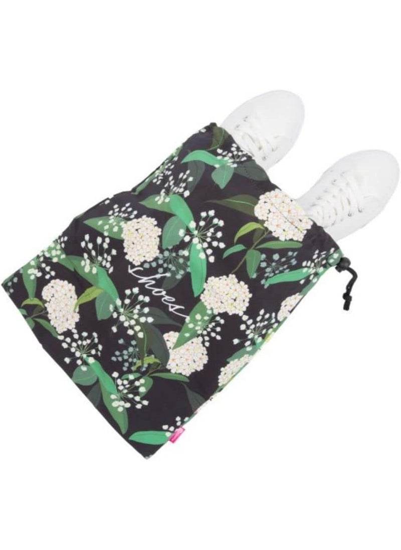 Miamica Miamica Travel Shoe Bag One Size Black Floral Shoes  - Image 2