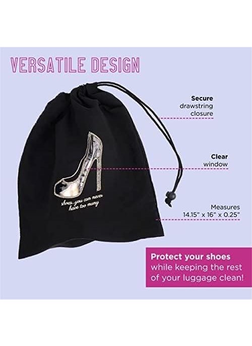 Miamica Miamica Travel Shoe Bag One Size Black Floral Shoes  - Image 5