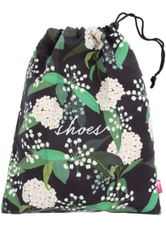 Miamica Miamica Travel Shoe Bag One Size Black Floral Shoes  - Image 1
