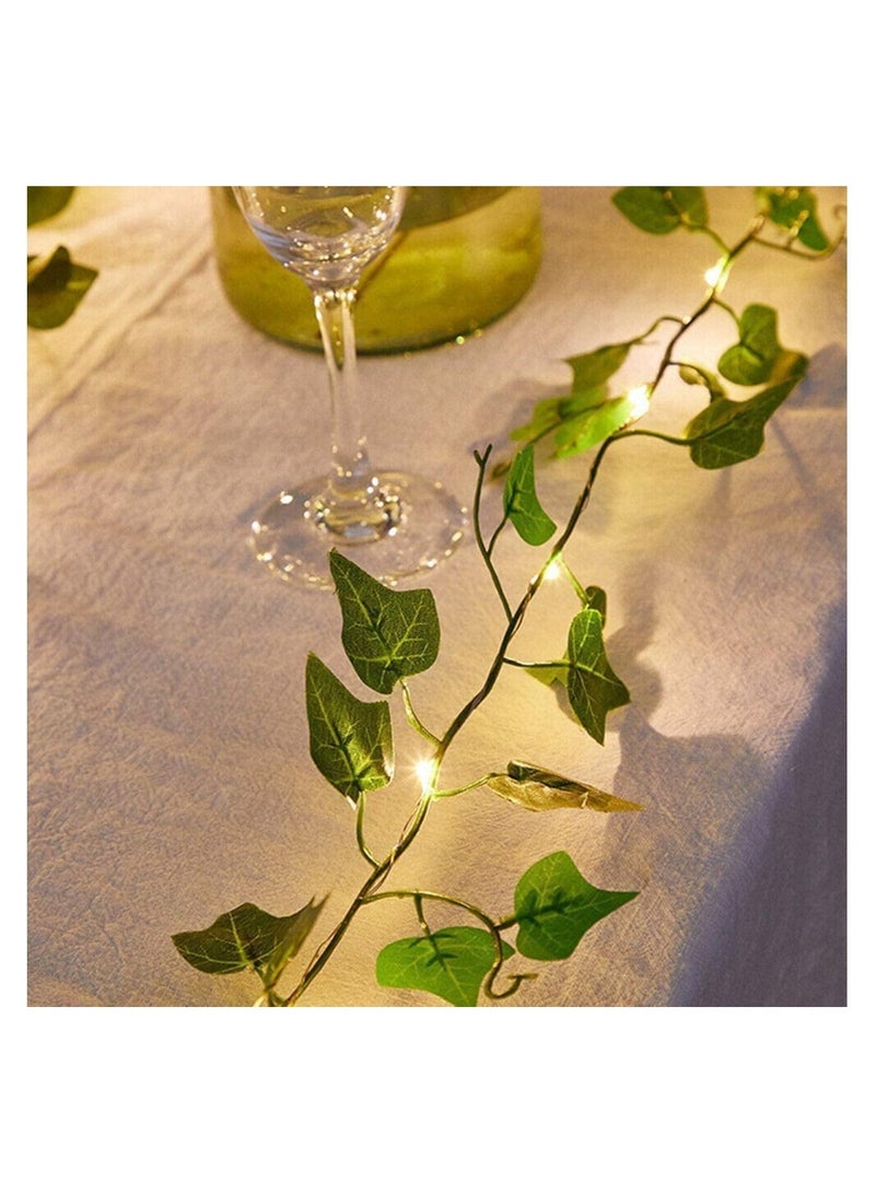 أضواء الروطان سلسلة في الهواء الطلق 100 بقيادة 32.8 قدم سلسلة النباتات واقعية أضواء LED أضواء الزخرفية جارلاند فاينز مع أضواء تعمل بالبطارية - Image 4