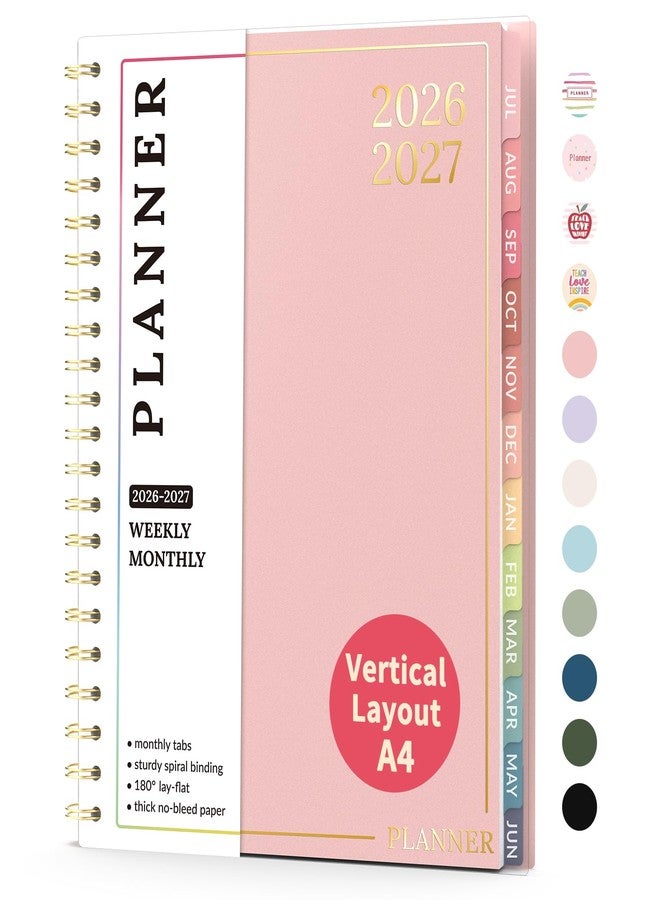 Forvencer Teacher Planner 2026-2027, Forvencer Academic Planner 2026-2027, Jul 2026 - Jun 2027, 8.5"x11", Weekly & Monthly Planning Book with 7 Periods, School Agenda for Teacher Student Homeschool, A4, Pink - Image 1