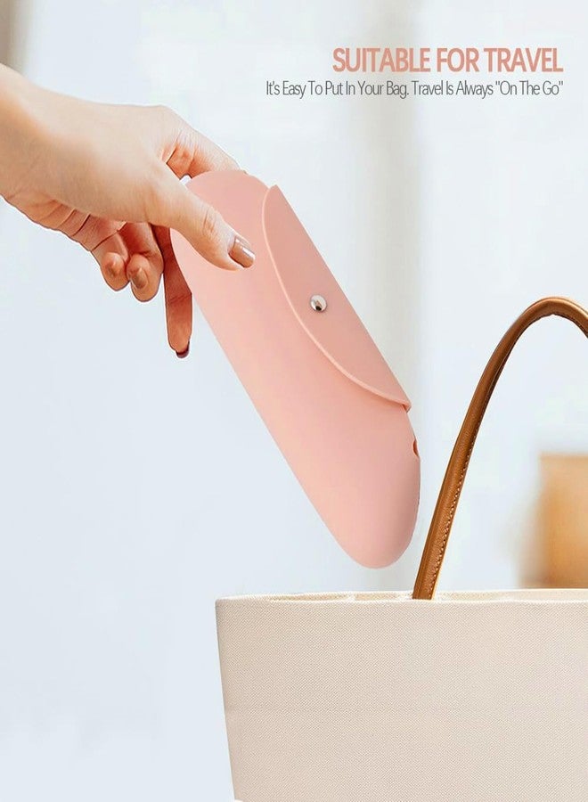 INOVERA (LABEL) Silicone Large Makeup Brush Holder - Cosmetic Face Brushes Pouch - Magnetic Anti-Fall Out, Sleek and Soft Makeup Tools Organizer for Travel (Rose Gold) - Image 5