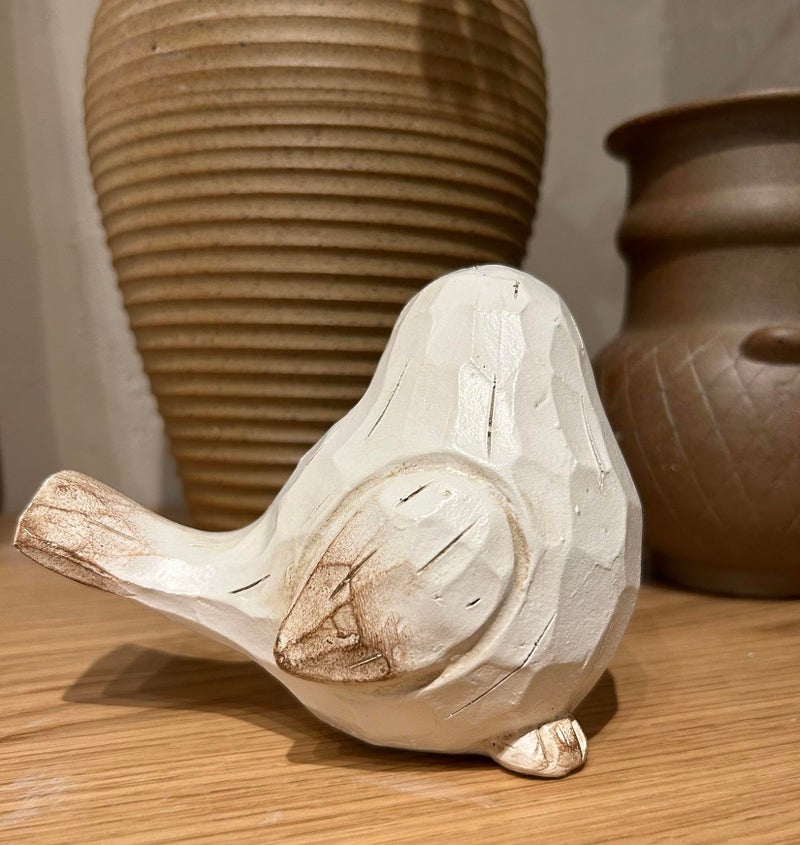 realideas WHITE Bird Table Decor Wood Grain Effect Bird Figurine, Bird Statue Sculpture - Carved Rustic Animal Bird Ornaments - Home Decor Accents Collectible Bird Figurine for Wedding Housewarming Christmas - Image 5