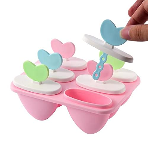 ROSEFINCH Popsicle Molds, 6 Ice Cream Mold PP Frozen Ice Cube Sticks Makers Popsicle Lolly Mould Heart Shape Lolly Tool Reusable Ice Pop Molds, Durable Popsicle Maker Tray for Popsicle Making-Multi. - Image 5