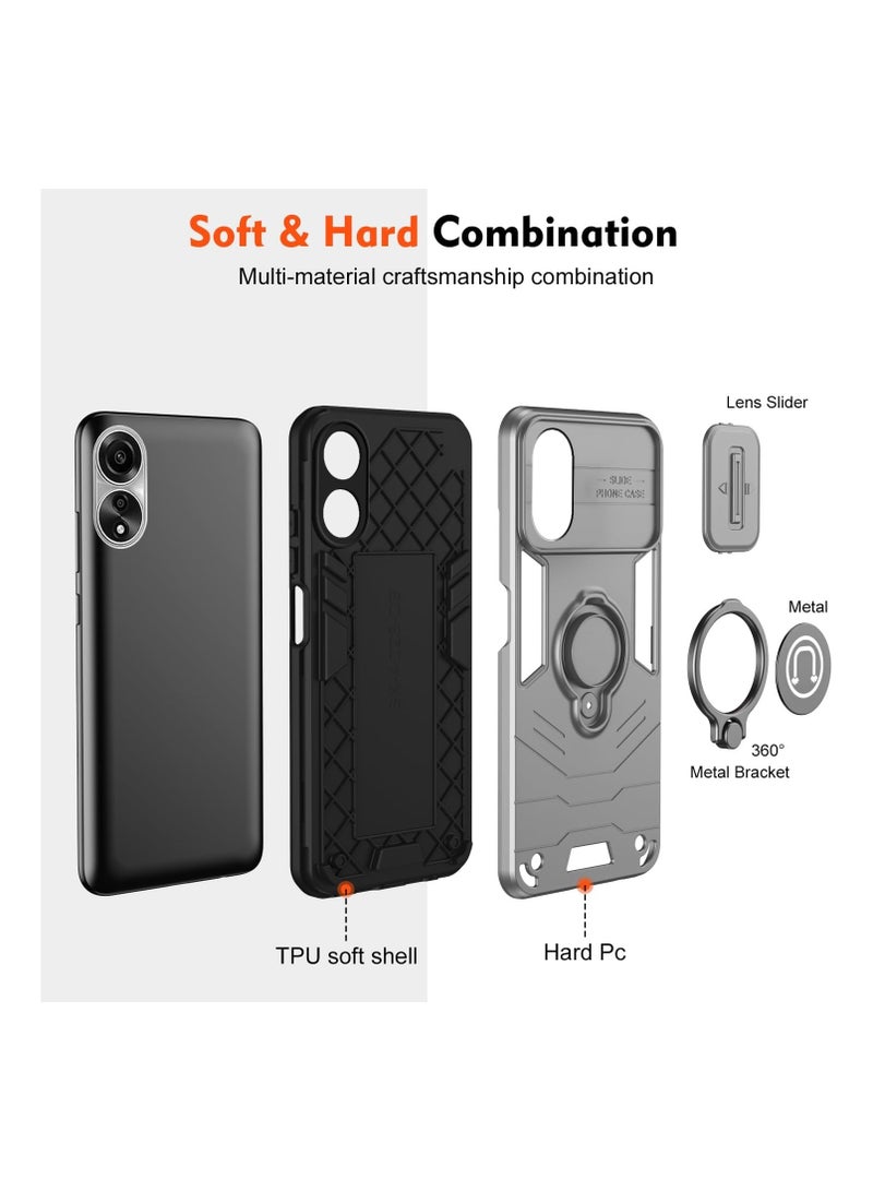 GOLDEN MASK GOLDEN MASK For Oppo A60 Armored Window Bracket Camera Shield Cover Camera Lend Protection With Ringe (Grey)  - Image 3