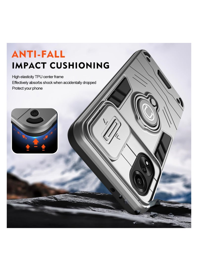 GOLDEN MASK GOLDEN MASK For Oppo A60 Armored Window Bracket Camera Shield Cover Camera Lend Protection With Ringe (Grey)  - Image 5