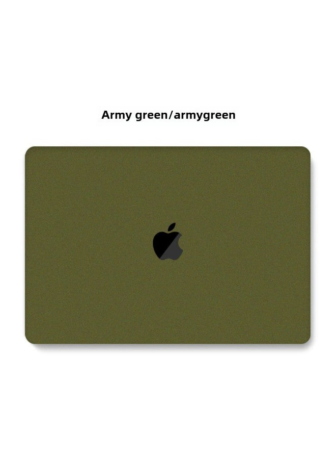 For Apple Notebook Protective Case Macbookair13 Notebook Case 16 Pro13 Inch Army Green Quicksand-Color:Quicksand Army Green Spot-Applicable Model:(Hollow) Air13(A1369/A1466) - Image 1
