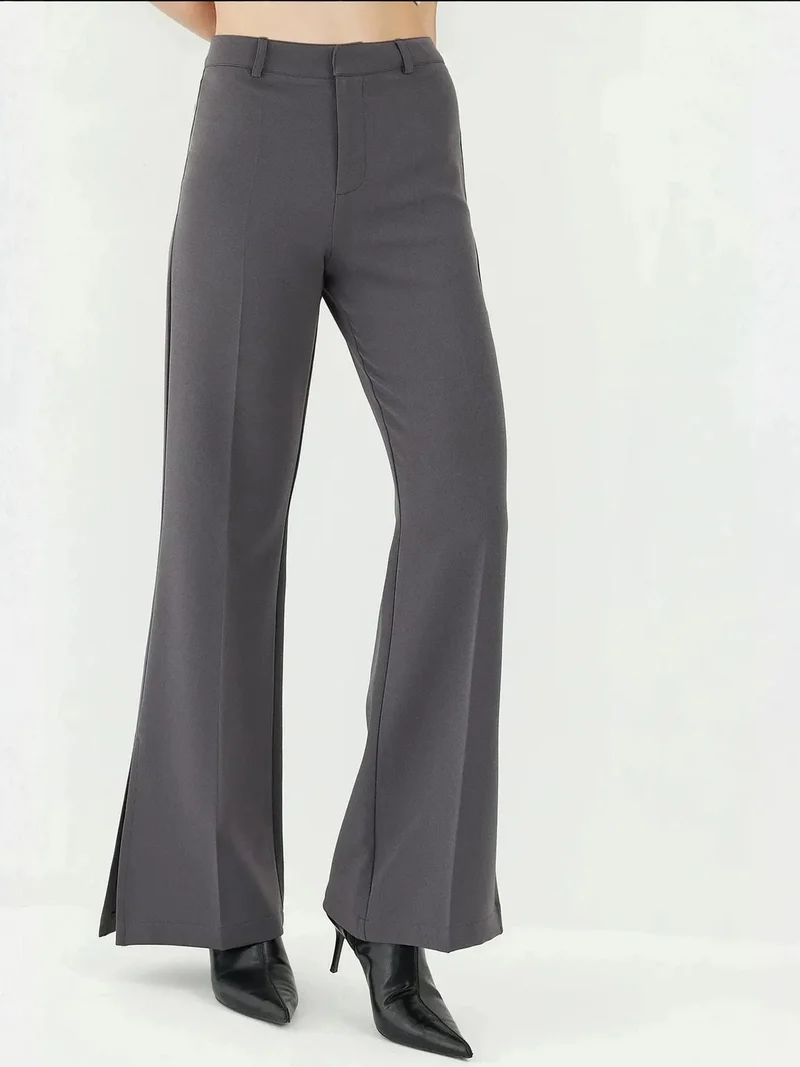 HICCUP High Waist Slit Detailed Flare Pants